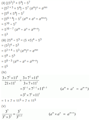 NCERT Solutions for Class 7 Maths Chapter 13 - Exponents and Powers ...